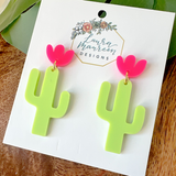 Endless Summer Cactus Earrings- Hibiscus