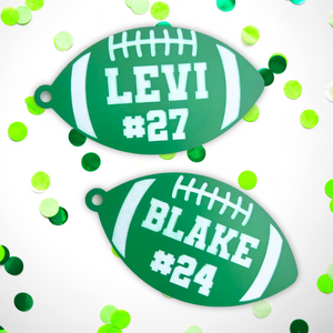 Game Day Personalized Football Keychain- Green