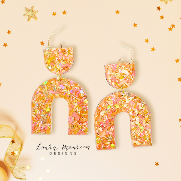 Glitter Party Ella Earrings- Rose