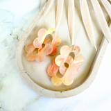 Quartz Flower Link Earrings- Opal