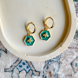 Gold-filled Enamel Bee Huggies