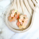 Quartz Flower Link Earrings- Opal