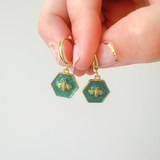 Gold-filled Enamel Bee Huggies