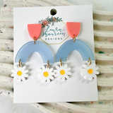 Daisy Chain Arch Earrings- Cornflower