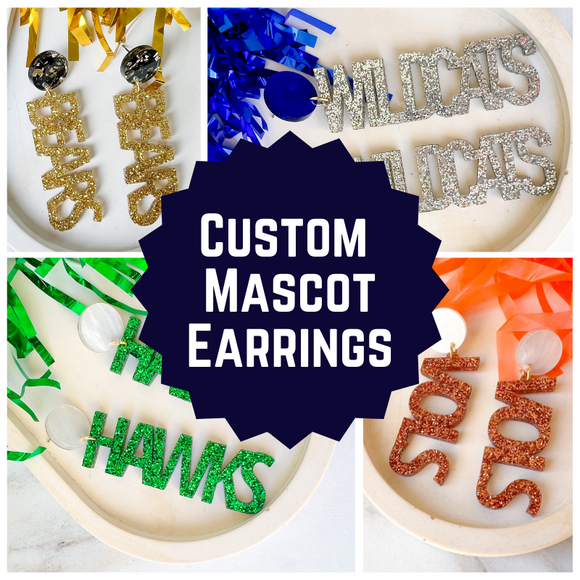 Game Day- Custom Mascot Earrings