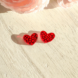 Valentine's- Leopard Heart Studs