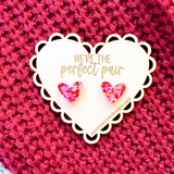 Valentine's- Glitter Heart Studs