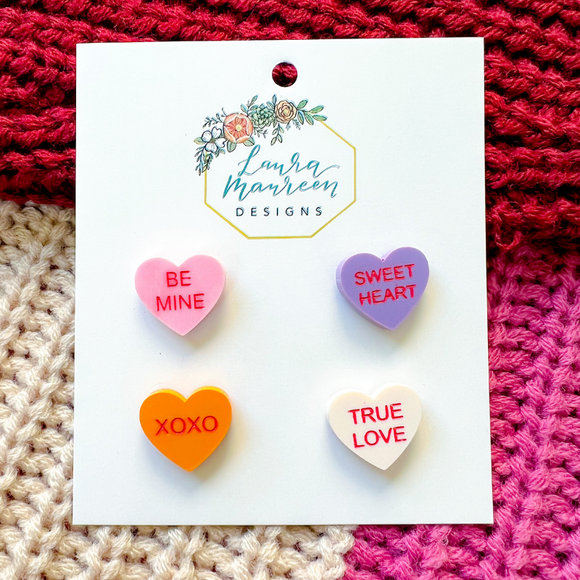 Valentine's- Mix & Match Classic Candy Heart Studs