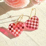 Valentine's- Checkered Heart Hoops