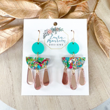 Glitter Party Scarlett Earrings- Aqua