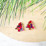 Holiday '22 Glitter Tree Stud Earrings